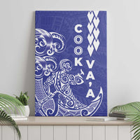Cook Islands Va'a Polynesian Art Tattoo Canvas Wall Art Blue Color LT03 - Polynesian Pride