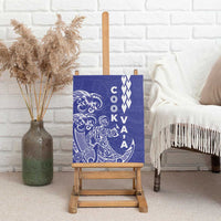 Cook Islands Va'a Polynesian Art Tattoo Canvas Wall Art Blue Color LT03 - Polynesian Pride