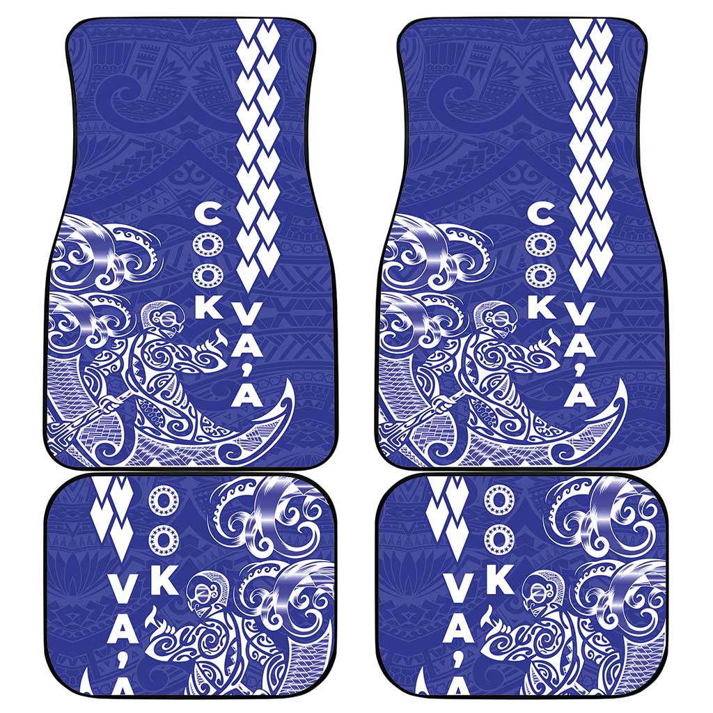 Cook Islands Va'a Polynesian Art Tattoo Car Mats Blue Color LT03 - Polynesian Pride