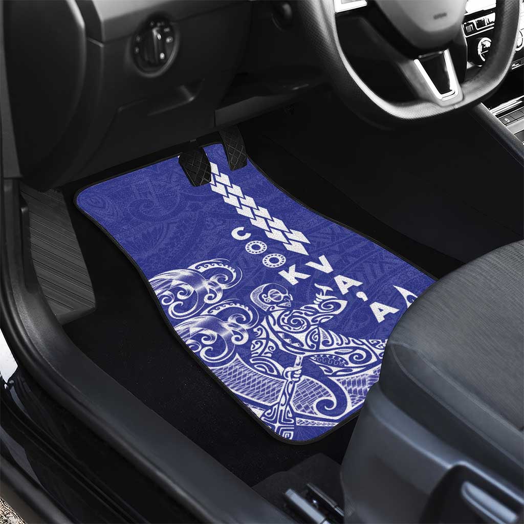Cook Islands Va'a Polynesian Art Tattoo Car Mats Blue Color LT03 - Polynesian Pride