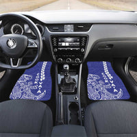 Cook Islands Va'a Polynesian Art Tattoo Car Mats Blue Color LT03 Set 2pcs - Front Blue - Polynesian Pride