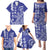 Cook Islands Vaa Polynesian Art Tattoo Family Matching Puletasi and Hawaiian Shirt Blue Color