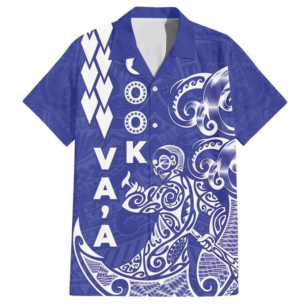 Cook Islands Va'a Polynesian Art Tattoo Hawaiian Shirt Blue Color LT03 Blue - Polynesian Pride