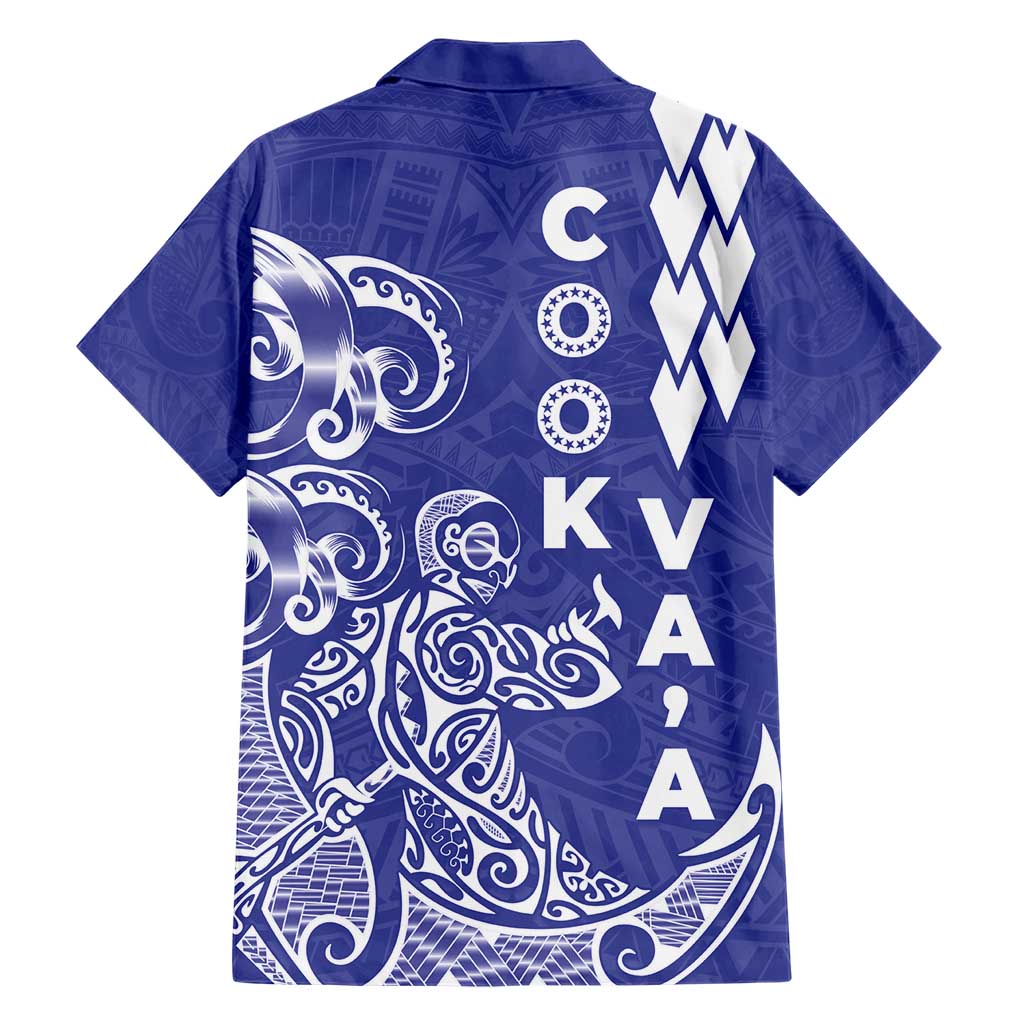 Cook Islands Va'a Polynesian Art Tattoo Hawaiian Shirt Blue Color LT03 - Polynesian Pride
