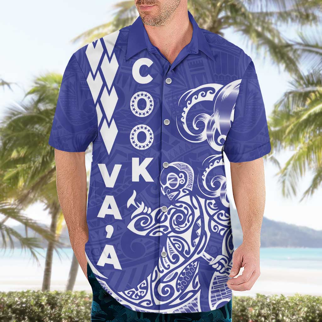 Cook Islands Va'a Polynesian Art Tattoo Hawaiian Shirt Blue Color LT03 - Polynesian Pride