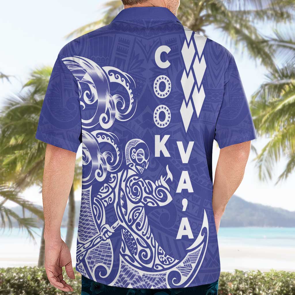 Cook Islands Va'a Polynesian Art Tattoo Hawaiian Shirt Blue Color LT03 - Polynesian Pride