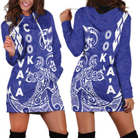 Cook Islands Va'a Polynesian Art Tattoo Hoodie Dress Blue Color LT03 - Polynesian Pride