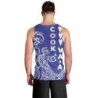 Cook Islands Va'a Polynesian Art Tattoo Men Tank Top Blue Color LT03 - Polynesian Pride
