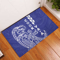 Cook Islands Va'a Polynesian Art Tattoo Rubber Doormat Blue Color LT03 - Polynesian Pride