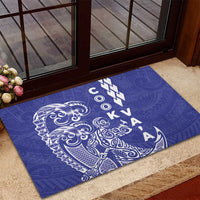 Cook Islands Va'a Polynesian Art Tattoo Rubber Doormat Blue Color LT03 - Polynesian Pride