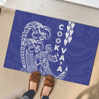 Cook Islands Va'a Polynesian Art Tattoo Rubber Doormat Blue Color LT03 - Polynesian Pride