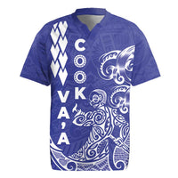 Cook Islands Va'a Polynesian Art Tattoo Rugby Jersey Blue Color LT03 Blue - Polynesian Pride