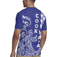 Cook Islands Va'a Polynesian Art Tattoo Rugby Jersey Blue Color LT03 - Polynesian Pride
