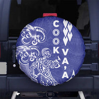 Cook Islands Va'a Polynesian Art Tattoo Spare Tire Cover Blue Color LT03 - Polynesian Pride