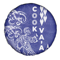 Cook Islands Va'a Polynesian Art Tattoo Spare Tire Cover Blue Color LT03 - Polynesian Pride
