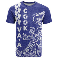 Cook Islands Va'a Polynesian Art Tattoo T Shirt Blue Color LT03 Blue - Polynesian Pride