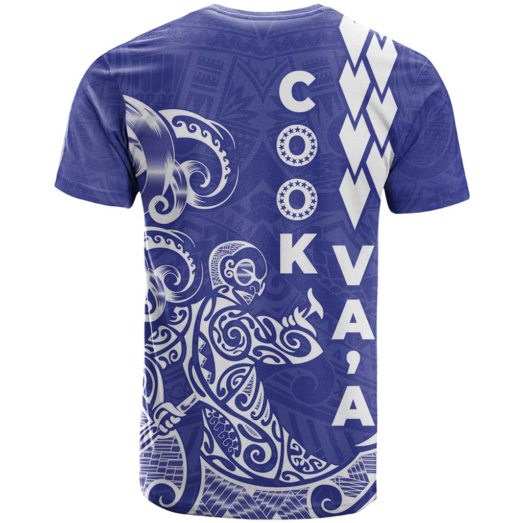 Cook Islands Va'a Polynesian Art Tattoo T Shirt Blue Color LT03 - Polynesian Pride