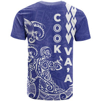 Cook Islands Va'a Polynesian Art Tattoo T Shirt Blue Color LT03 - Polynesian Pride