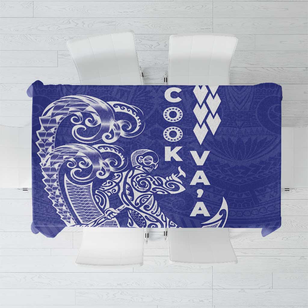 Cook Islands Va'a Polynesian Art Tattoo Tablecloth Blue Color LT03 Blue - Polynesian Pride