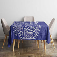 Cook Islands Va'a Polynesian Art Tattoo Tablecloth Blue Color LT03 - Polynesian Pride