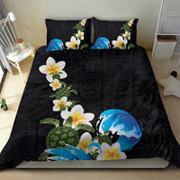 Hawaiian Plumeria and Turtle Bedding Set with Polynesian Tribal Art Pattern Vintage Vibes
