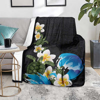 Hawaiian Plumeria and Turtle Blanket with Polynesian Tribal Art Pattern Vintage Vibes LT03 - Polynesian Pride