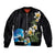 Hawaiian Plumeria and Turtle Bomber Jacket with Polynesian Tribal Art Pattern Vintage Vibes