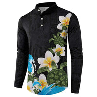 Hawaiian Plumeria and Turtle Button Sweatshirt with Polynesian Tribal Art Pattern Vintage Vibes LT03 - Polynesian Pride