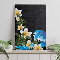 Hawaiian Plumeria and Turtle Canvas Wall Art with Polynesian Tribal Art Pattern Vintage Vibes LT03 - Polynesian Pride