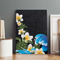 Hawaiian Plumeria and Turtle Canvas Wall Art with Polynesian Tribal Art Pattern Vintage Vibes LT03 - Polynesian Pride