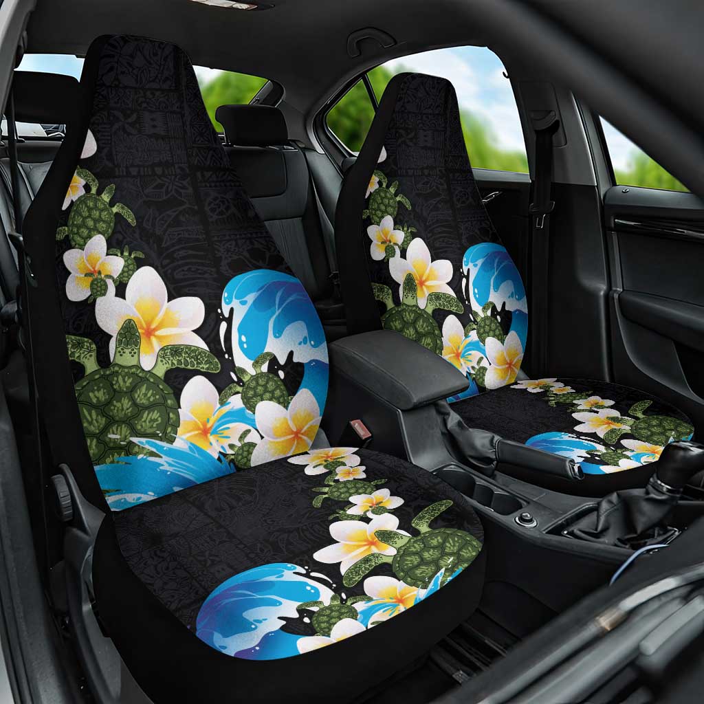 Hawaiian Plumeria and Turtle Car Seat Cover with Polynesian Tribal Art Pattern Vintage Vibes