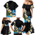 Hawaiian Plumeria and Turtle Family Matching Mermaid Dress and Hawaiian Shirt with Polynesian Tribal Art Pattern Vintage Vibes