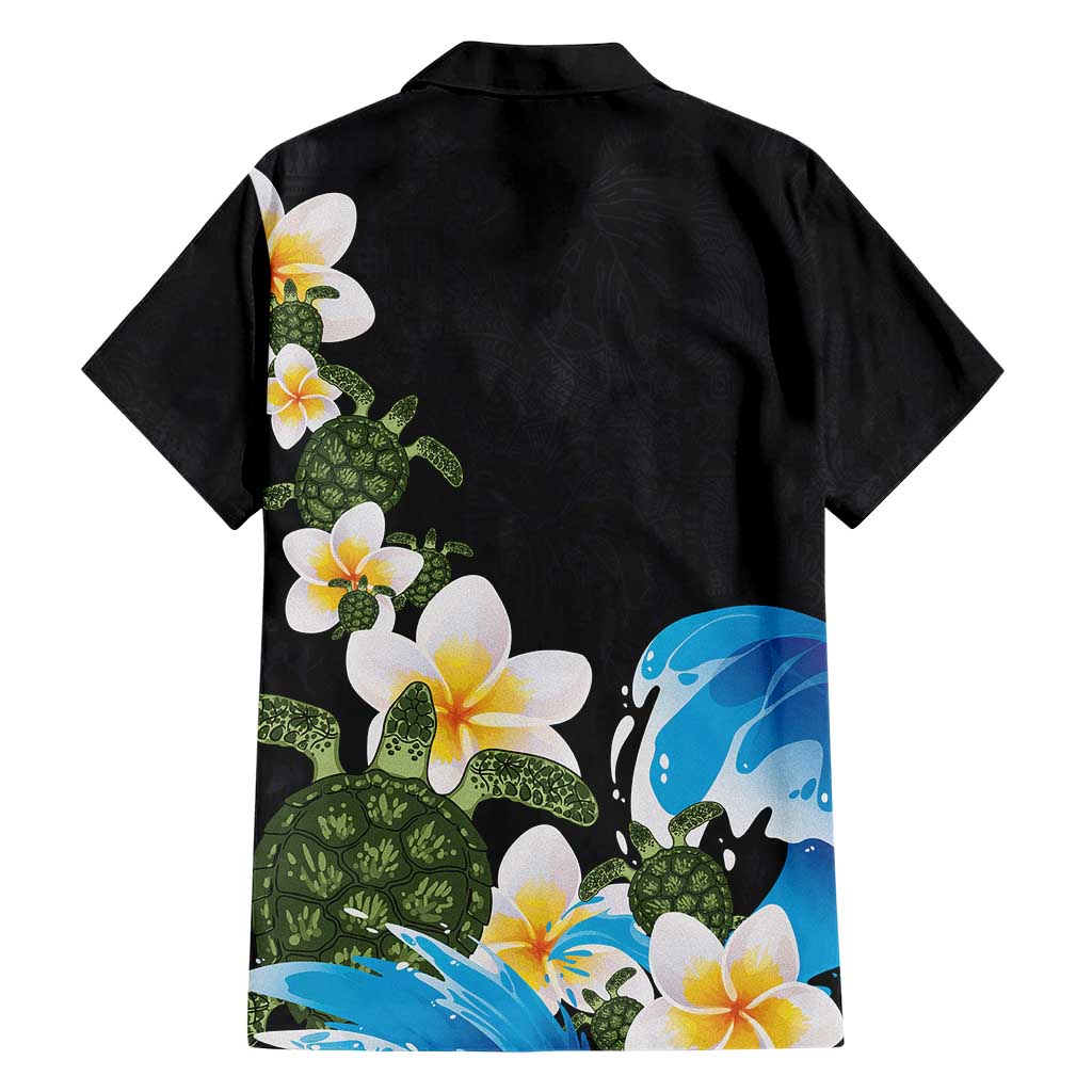 Hawaiian Plumeria and Turtle Hawaiian Shirt with Polynesian Tribal Art Pattern Vintage Vibes LT03 - Polynesian Pride