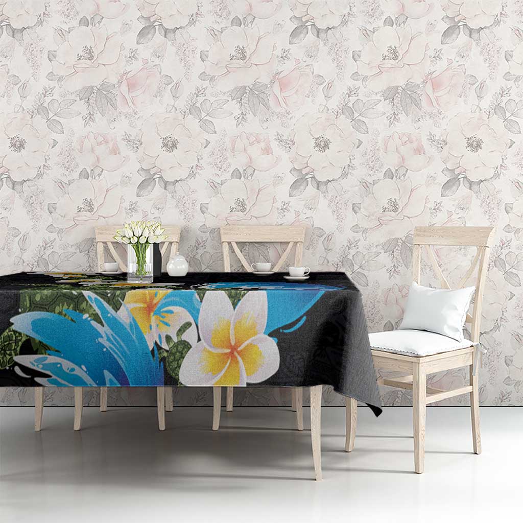 Hawaiian Plumeria and Turtle Tablecloth with Polynesian Tribal Art Pattern Vintage Vibes LT03 - Polynesian Pride
