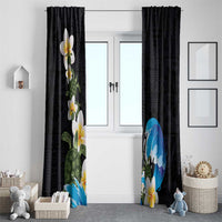 Hawaiian Plumeria and Turtle Window Curtain with Polynesian Tribal Art Pattern Vintage Vibes LT03 - Polynesian Pride