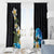 Hawaiian Plumeria and Turtle Window Curtain with Polynesian Tribal Art Pattern Vintage Vibes