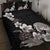 Hawaiian Plumeria and Turtle Quilt Bed Set with Polynesian Tribal Art Pattern Grayscale Color