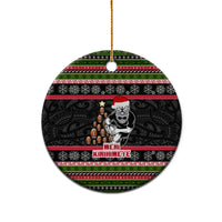Personalized New Zealand Christmas Ceramic Ornament Maori Warrior with Rugby Christmas Tree LT03 - Polynesian Pride