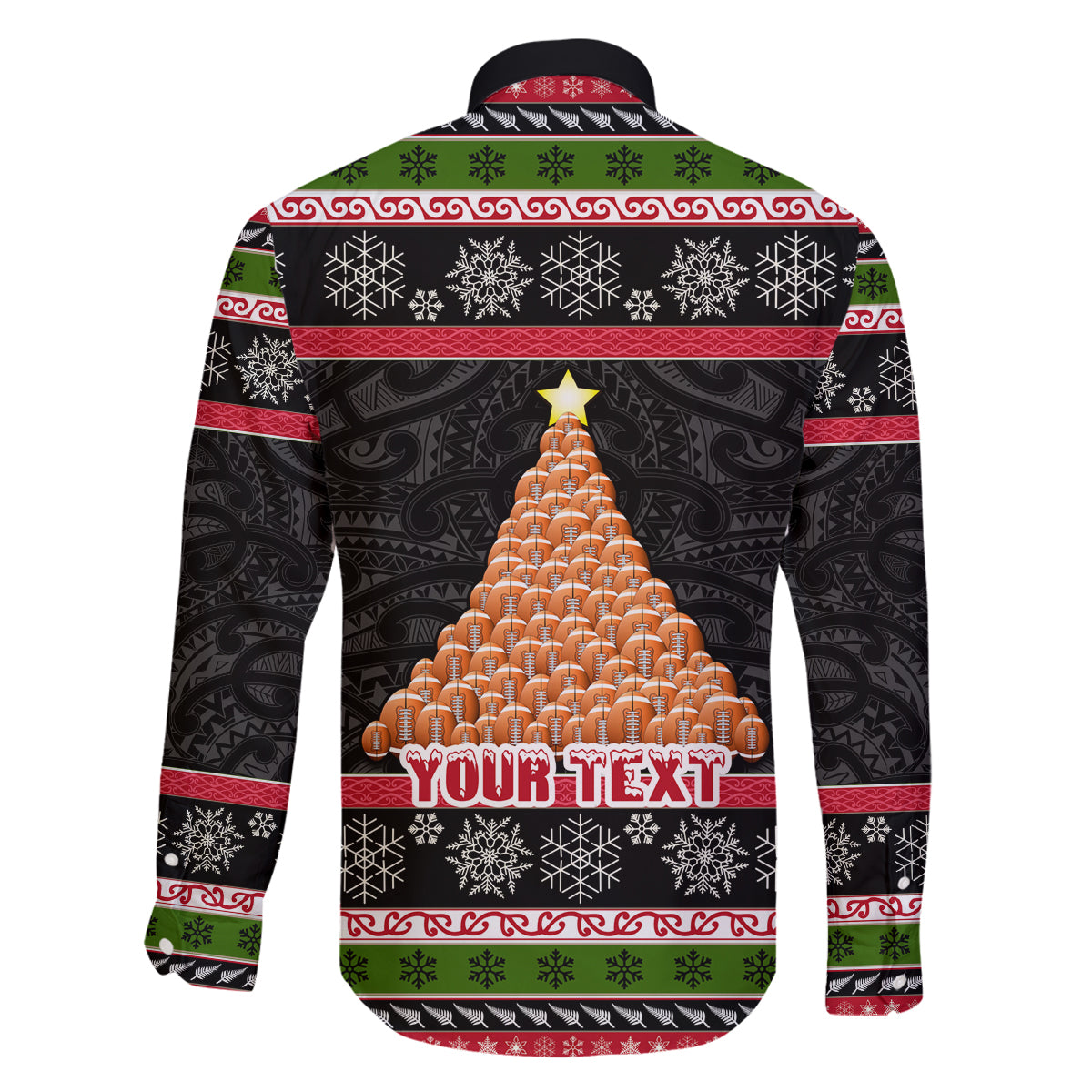 Personalized New Zealand Meri Kirihimete Family Matching Mermaid Dress and Hawaiian Shirt Maori Warrior with Rugby Christmas Tree LT03 - Polynesian Pride