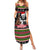 Personalized New Zealand Meri Kirihimete Summer Maxi Dress Maori Warrior with Rugby Christmas Tree LT03 Women Black - Polynesian Pride