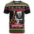 Personalized New Zealand Meri Kirihimete T Shirt Maori Warrior with Rugby Christmas Tree LT03 Black - Polynesian Pride