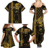 Custom Hawaii Family Matching Summer Maxi Dress and Hawaiian Shirt Ukelele and Hula Girl Mix Kakau Pattern LT03 - Polynesian Pride