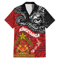 The Kingitanga - Maori King Movement Family Matching Mermaid Dress and Hawaiian Shirt Ko Te Mana Motuhake Emblem with Moko and Polynesian Art Tattoo