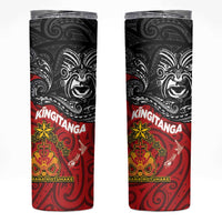 The Kingitanga - Maori King Movement Skinny Tumbler Ko Te Mana Motuhake Emblem with Moko and Polynesian Art Tattoo LT03