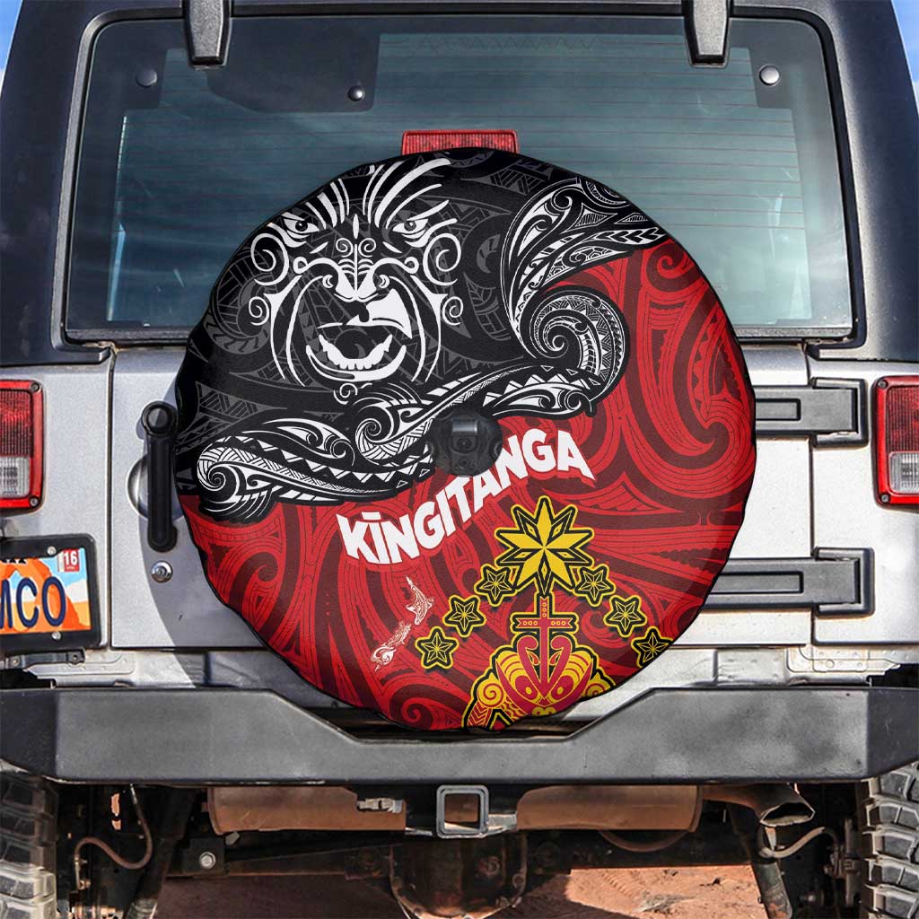 The Kingitanga - Maori King Movement Spare Tire Cover Ko Te Mana Motuhake Emblem with Moko and Polynesian Art Tattoo