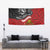 The Kingitanga - Maori King Movement Tapestry Ko Te Mana Motuhake Emblem with Moko and Polynesian Art Tattoo