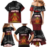 Personalised The Kingitanga - Maori King Movement Family Matching Mermaid Dress and Hawaiian Shirt Ko Te Mana Motuhake Emblem with Silver Ferns and Polynesian Art Tattoo