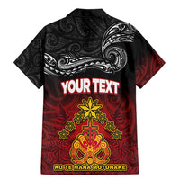 Personalised The Kingitanga - Maori King Movement Family Matching Mermaid Dress and Hawaiian Shirt Ko Te Mana Motuhake Emblem with Silver Ferns and Polynesian Art Tattoo