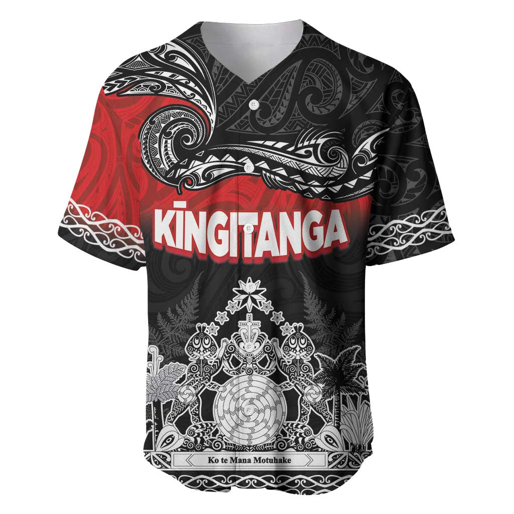 Personalised The Kingitanga - Maori King Movement Baseball Jersey Te Paki-o-Matariki with Silver Ferns and Polynesian Art Tattoo