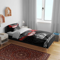 Personalised The Kingitanga - Maori King Movement Bedding Set Te Paki-o-Matariki with Silver Ferns and Polynesian Art Tattoo